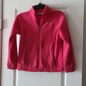 Columbia girls pink zip-up fleece
